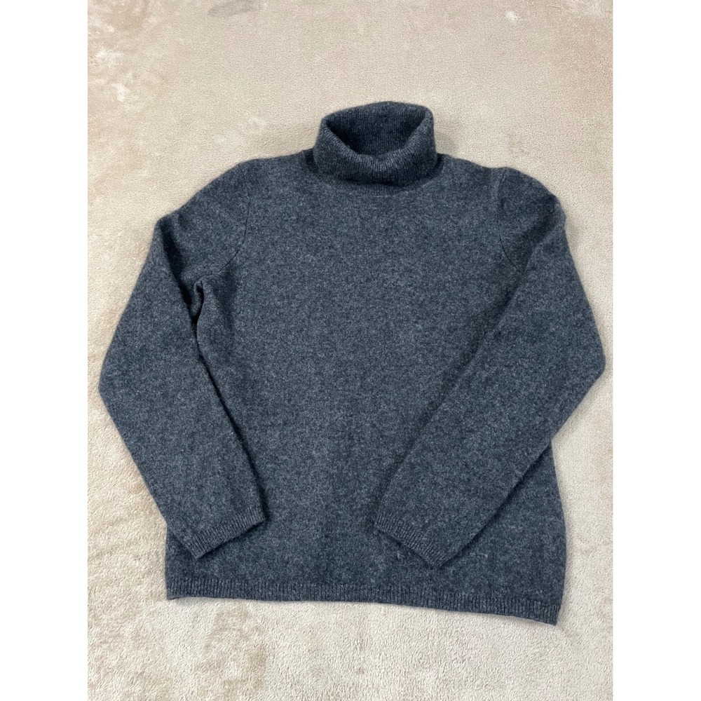 Charter Club Luxury Turtleneck Sweater Women's M Gray Cashmere Pullover L/S GOOD